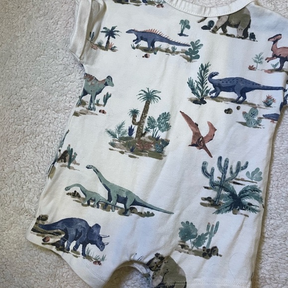 Carter's White and Green Dinosaur Bodysuit - Picture 4 of 5